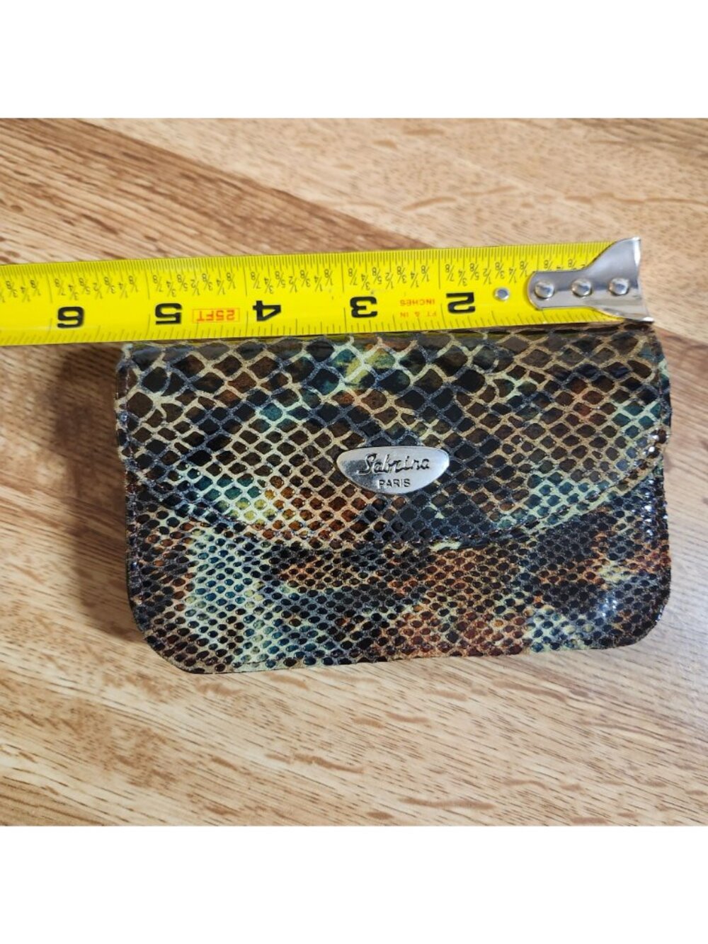 NWT Snakeskin Wallet Sabrina Paris Reptile Leather Brown - Picture 12 of 12